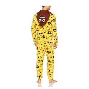 Poop Hooded One Piece Pajama sz L Pre-owned